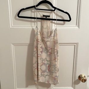 White Kaleidoscope Silk Racerback Top Tibi Size 2